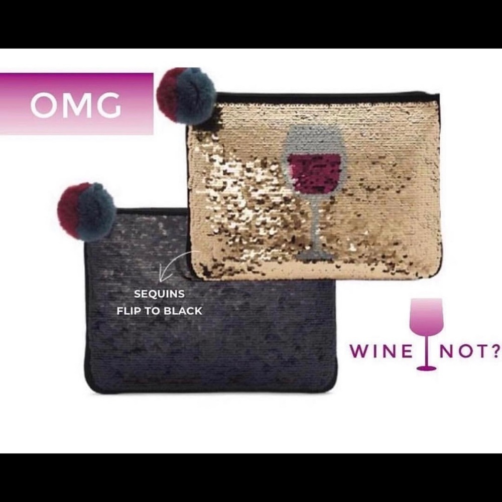 🍷 Stella & Dot Sequin Wine Pouch-Brand New🍷